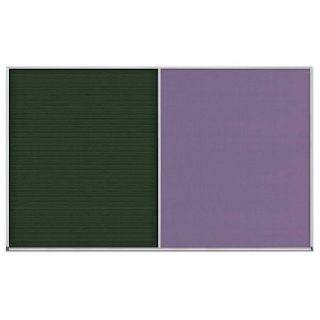 United Visual Products Triple Door Radius Corkboard, 72"x48", Sat, UV70055RC-SATIN-MEDGRY UV70055RC-SATIN-MEDGRY